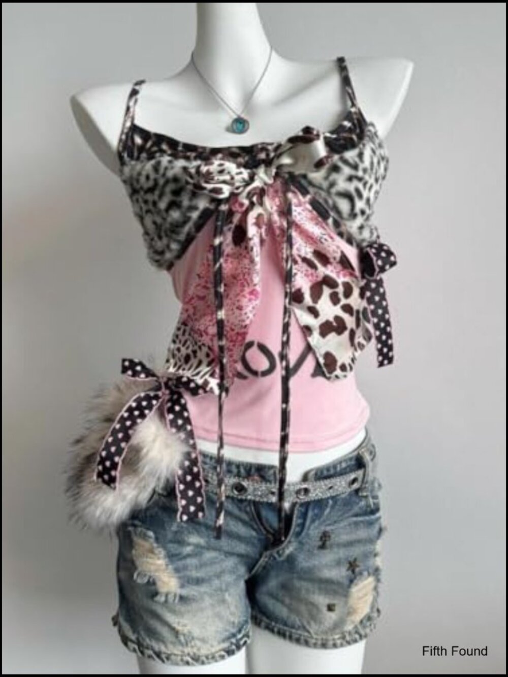 Vintage Harajuku Y2K Leopard Print Cami Top Whimsy Twee Tank Top - Picture 3 of 7
